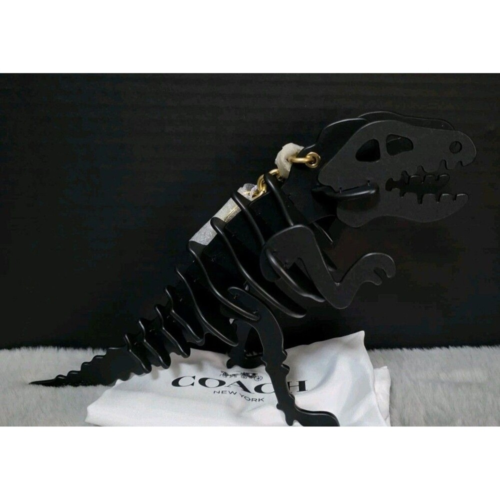 Coach Official Large Rexy Skeleton Bag Charm CCE76 B4/BK Brass/Black